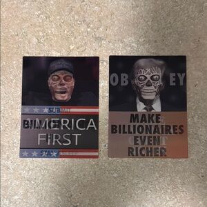 Skull Art Stickers- Billionaires First & Make Billionaires Richer, They Live 3D